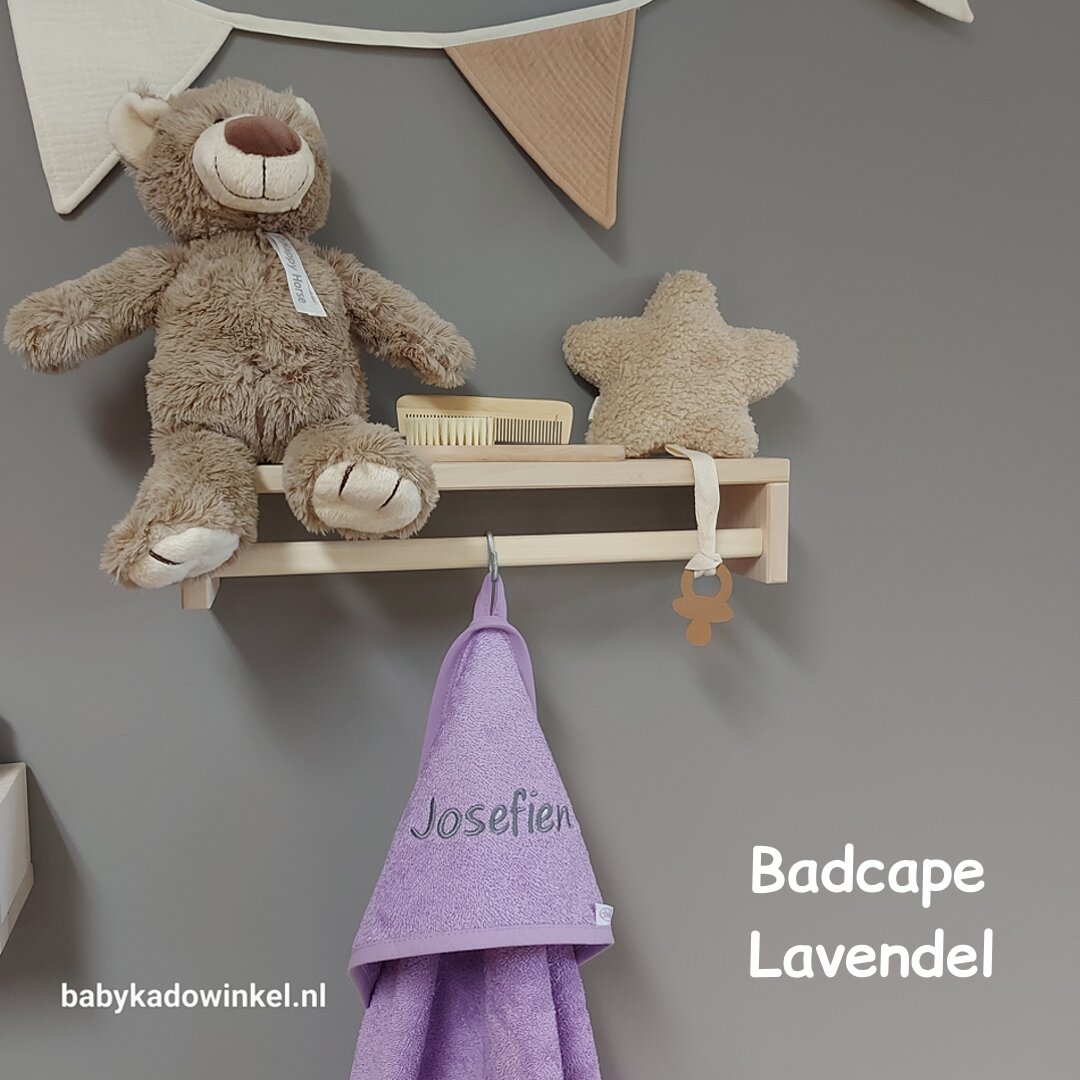 Badcape lavendel met naam