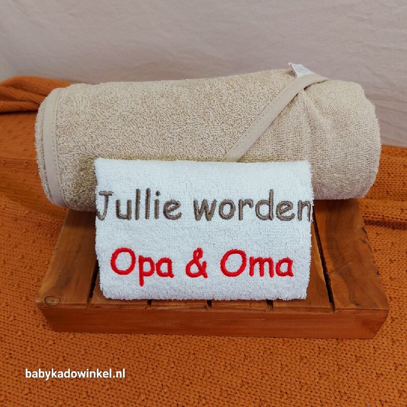 Slab jullie worden opa en oma met badcape