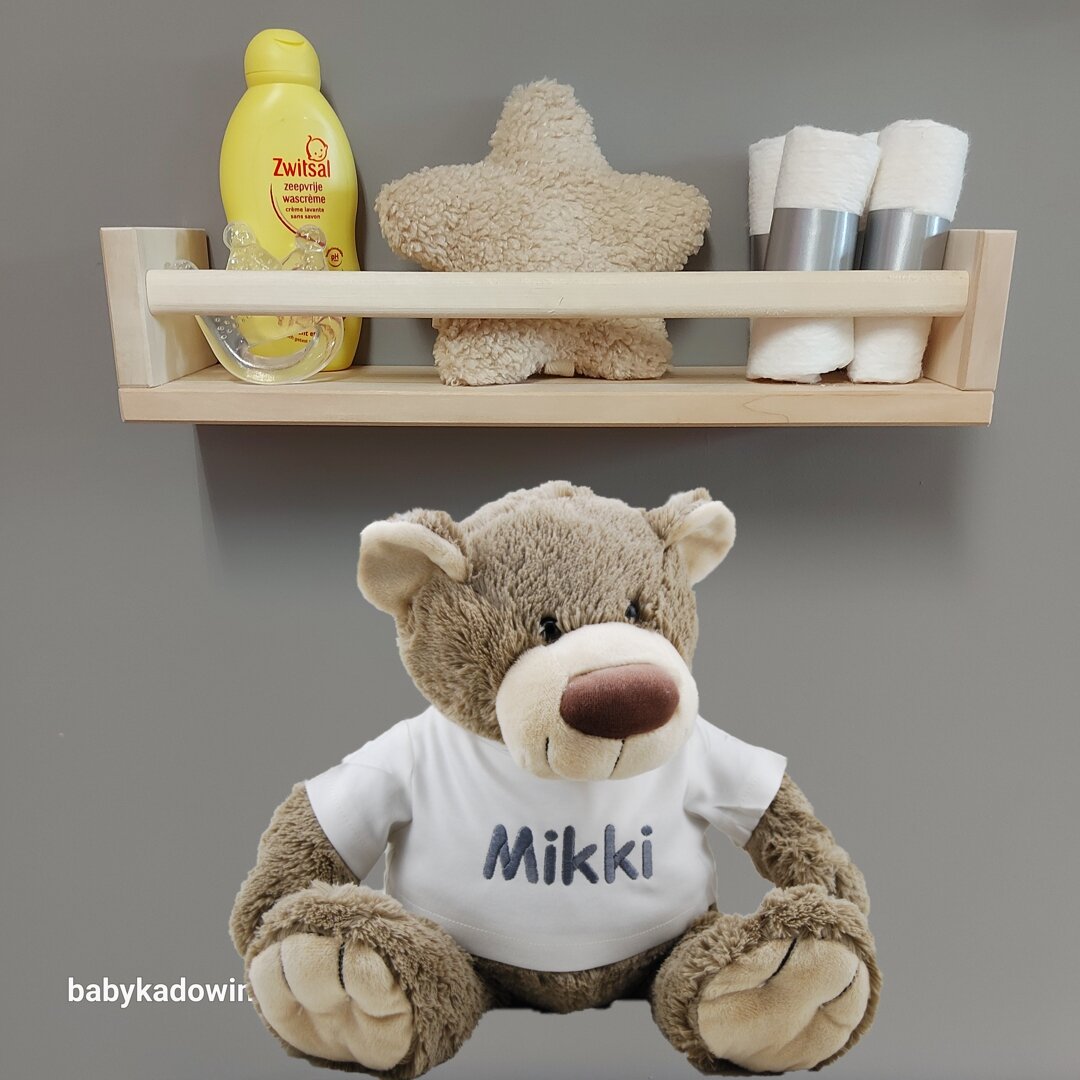 Knuffel Bear Bella 40 cm met naam op shirtje