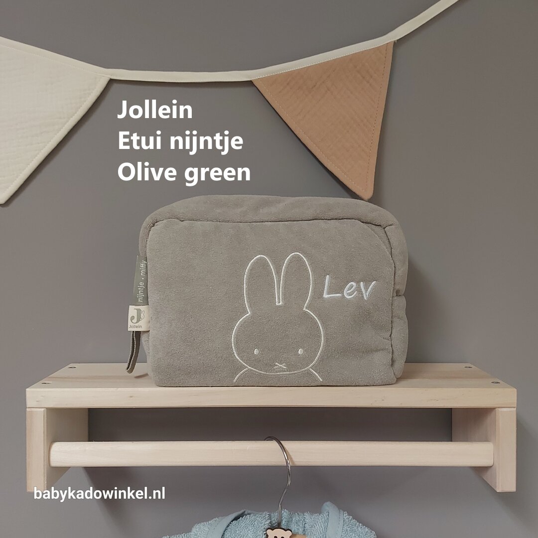 Voorbeeld Nijntje etui olive green met naam