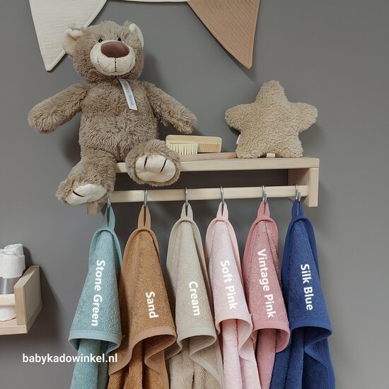 Rugtas Babycadeauset Porto Beary Excited Pink met naam