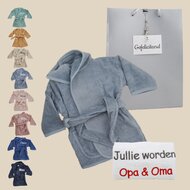 Slab opa en oma babycadeau met badjas