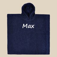 Babyponcho Navy Blue met naam