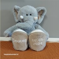 Knuffel olifant met naam en datum