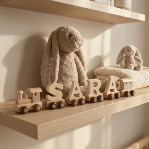 Houten naamtreintje met Knuffel